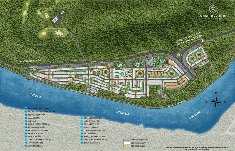 Mặt bằng tổng thể dự án Casa Del Rio Hòa Bình