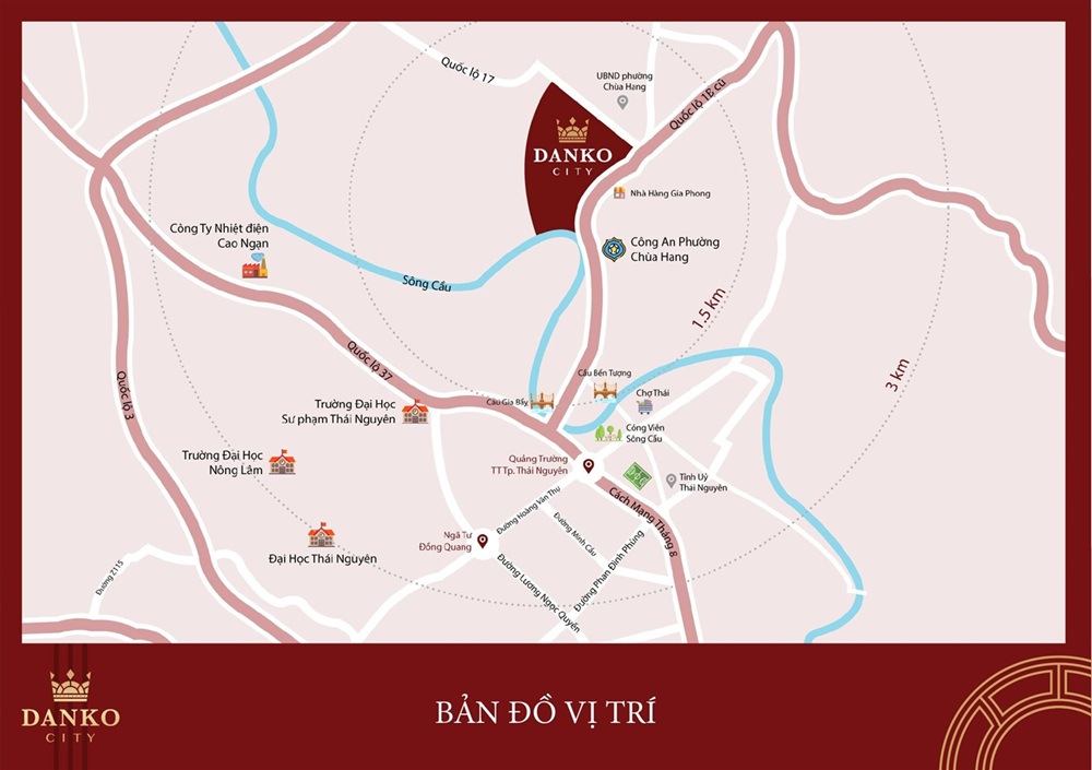 Vị trí đắc địa của dự án Danko City Thái Nguyên