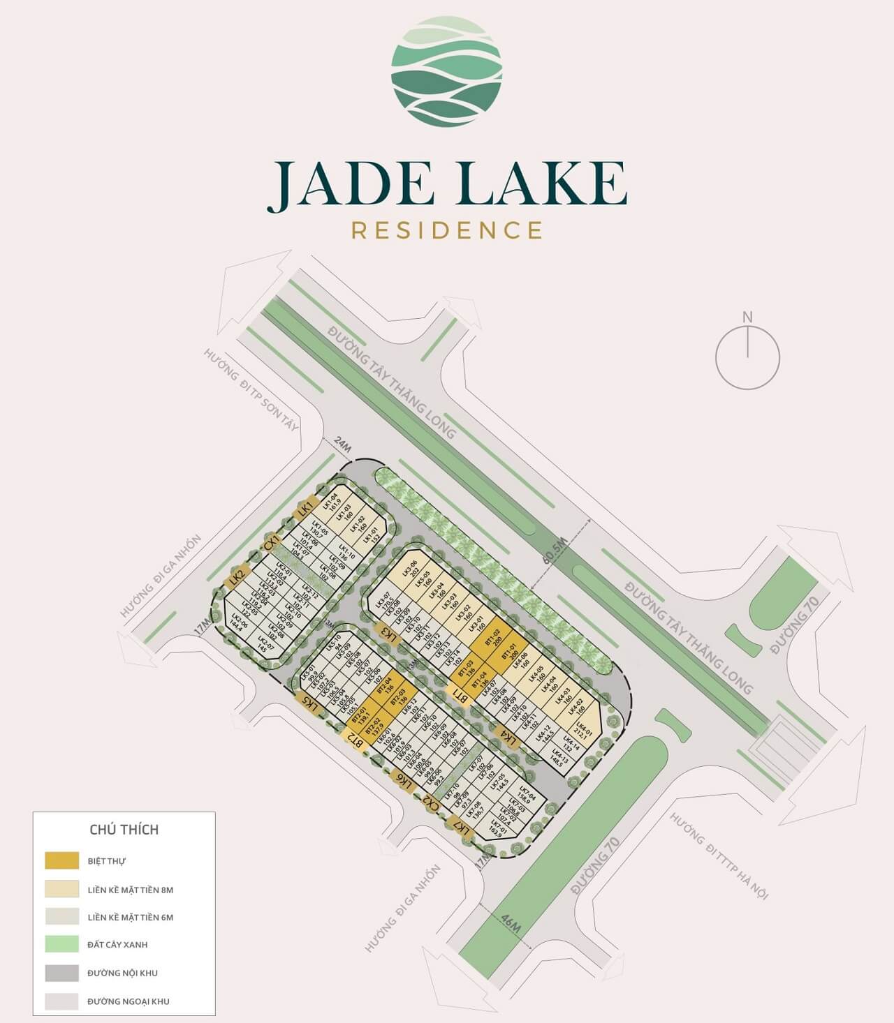 Mặt Bằng Dự Án Jade Lake Residence Tây Thăng Long