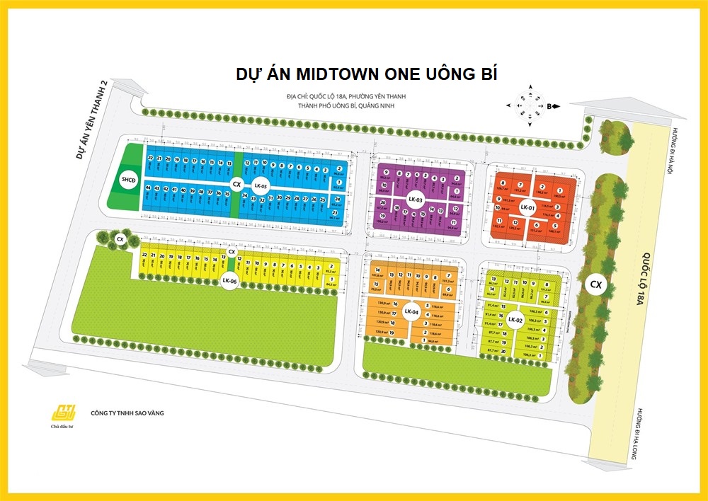 Mặt bằng dự án Midtown One Uông Bí