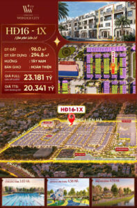 Nhà phố liền kề HĐ16-1X, phân khu Hừng Đông, Vinhomes Đan Phượng