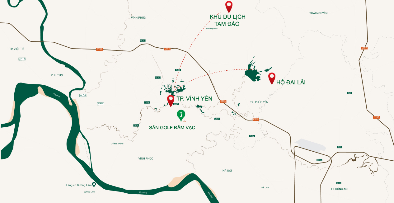 Vị trí dự án River Bay Bắc Đầm Vạc Vĩnh Yên