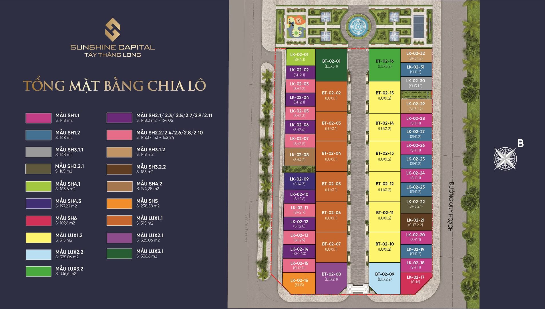 Mặt bằng dự án Sunshine Capital Tây Thăng Long